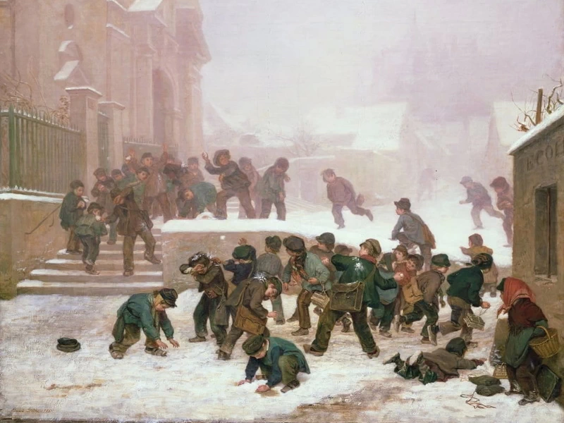 1819-Pierre-Édouard Frère - A Palle di neve - Bury Art Gallery and Museum, Lancashire